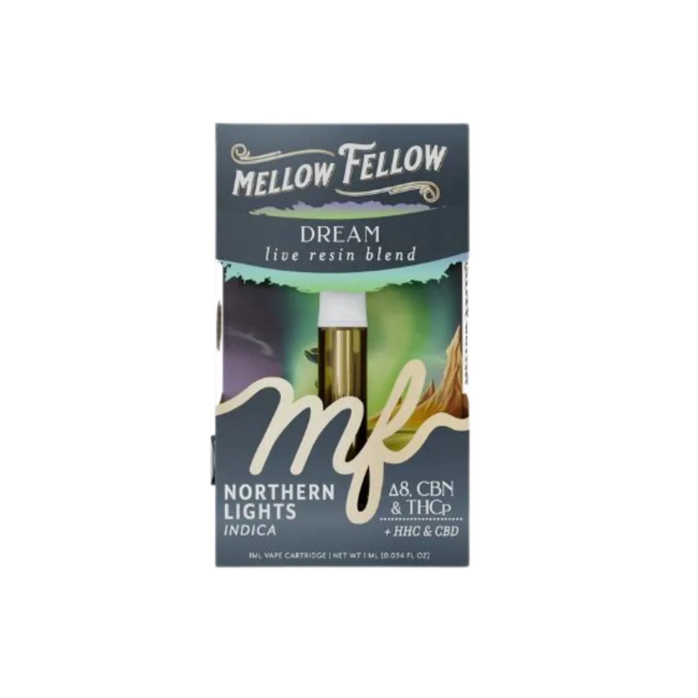 Mellow Fellow 1ml Live Resin Vape Cartridge - Northern Lights (Indica)